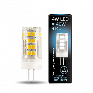 Лампа Gauss LED G4 AC185-265V 4W 410lm 4100K керамика