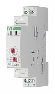 Реле времени PCR-513 230В, 8А, IP20, с задержкой включения, монтаж на DIN-рейке 35мм