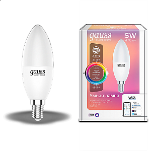 Лампа Светодиодная Gauss Smart Home RGBW E14 C37 5 Вт 2700-6500K