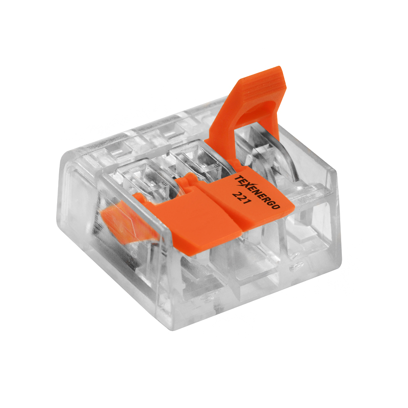 Клеммник 221. Клемма СМК 221-413 3 отверстия 0.2-4.0 мм2 (100шт.) EKF. Texenergo.